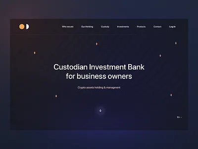 Custodian Investment Bank account bank banking blue crypto cryptocurrency currency custody dark hold invest money site web