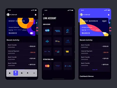 Mamoo Bank ui design