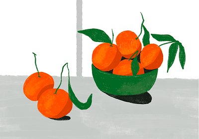 Mandarins autumn color doodle fall fruit life drawing mandarins orange procreate smell speedpaint still life winter