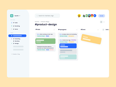 Ambra App app clean design done hashtag hashtags kanban kanban board list product design remote tag tags task task management tasks team management teamwork ui ux