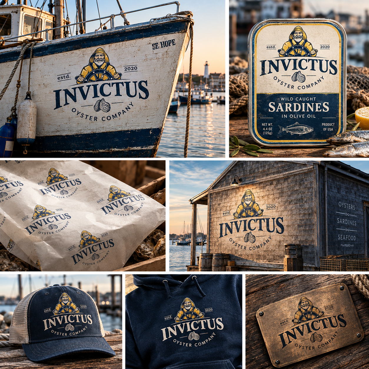 Oyster logo brand identity branding coastal fisherman fishing graphicdesign illustration logo logodesign ocean oyster sailor seaman vintage