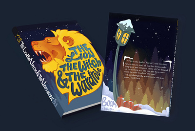 Book 2 The Lion Witch and the Wardrobe Redesign book cover design book redesign brand design cover design illustration illustrator narnia redesign typography