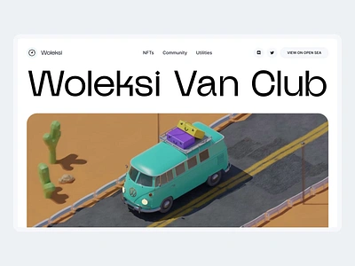 Woleksi Van Club * 3d beetle blockchain camper campervan cars echo design interaction landing minivan truck nft offroad ui ui motion vanlife vans vin vintage volkswagen vw