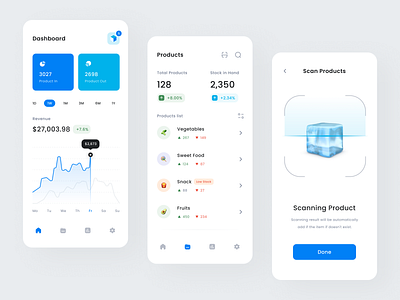 Stockey - Stock Management App Design app app design app ui app warehouse clean invent inventory app inventory management inventory warehouse manage product minimalist mobile mobile app product inventory product management product stock stock app warehouse