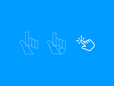 Process of an icon blueprint born click create finger hand icon design icons illustrator navigate new process simple vector