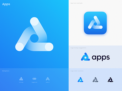 Apps Unused logo appicon appstore branding circle glass glassmorphism gradient junction letter a logo loop settings toggle transparent triangle turbine unused