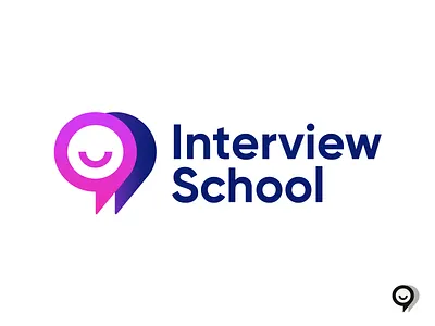 Interview School - Logo Design Concept brand identity branding branding agency chat message discussion corporate gradient logo identity identity branding interview employer logo logo design logo designer logotype media tech digital school logo school online classes app sketch smart logo symbol