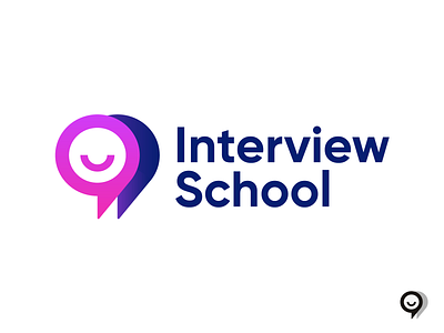 Interview School - Logo Design Concept brand identity branding branding agency chat message discussion corporate gradient logo identity identity branding interview employer logo logo design logo designer logotype media tech digital school logo school online classes app sketch smart logo symbol