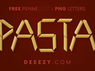 Penne Pasta - Free 3D Lettering 3d 3d font 3d graphics 3d letters deeezy font food free free font free graphics free typography freebie freebies pasta penne typography