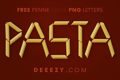 Penne Pasta - Free 3D Lettering 3d 3d font 3d graphics 3d letters deeezy font food free free font free graphics free typography freebie freebies pasta penne typography