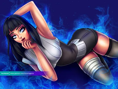 Hinata Hyūga | Naruto anime artwork design digital painting fanart girls hinata hyuga logo naruto pinup pinup girl sexy