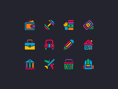 Two Strapping Icon set icon set iconography icons puzzle simpleasmilk