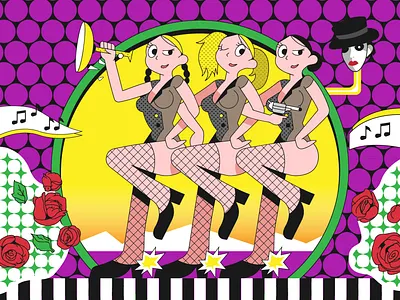 entertainers adobe illustrator animation anime colorful cover design girl illustration graphic design illustration pink sexy vector