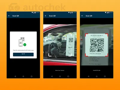 AutoChek app barcode design figma mobile qr qr code scan ui uidesign uiux uiuxdesign ux ux design