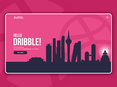 Hello Dribble design flat illustration minimal ui web