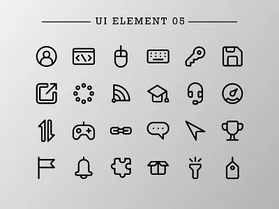UI Element 05 (Outline) app design doodle graphic icon icon bundle icon designer icon set iconfinder iconography outline outlines ui ui designer uiux uiuxdesign user experience user interface vector web