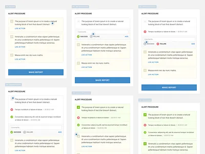 Widget of Alert Procedure alert control panel emerging tech procedure report ui ux
