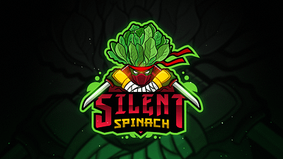 SILENT SPINACH® ESPORTS LOGO branding design esports logo illustration logo mascot mascot character