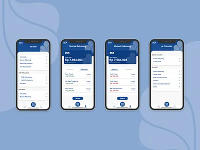 BCA Mobile Apps banking bca mobile blue blue and white details flat minimal mobile ui ux