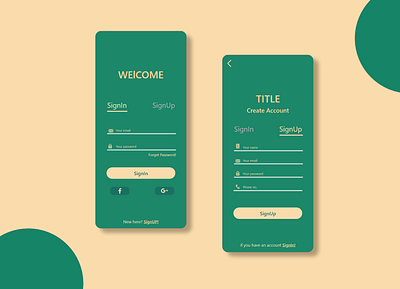 login signup app design icon ui ux vector web