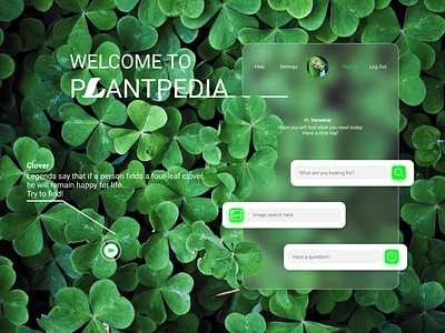 PlantWiki consept design flat glassmorphism minimal minimalism ui ux web website