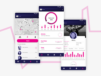 Fitness Mobile Application application design fitness app uidesign