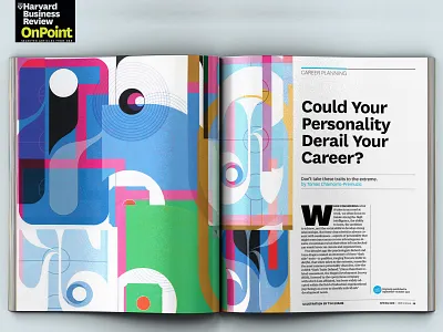 Harvard Business Magazine (OnPoint Magazine) branding collage color ephemera graphic design harvard business review hbr.org identity illustration magazine illustration pattern symmetry