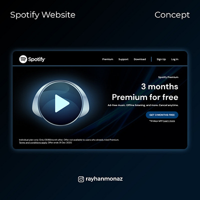 Spotify Homepage Concept branding design minimal ui ux web website