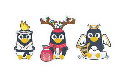 Linux Tux penguin programmer - little angel. Linux logo mascot art cloud design developer devopensource devops engineer linux linux logo linux penguin linux tux programmer programming security sticker t shirt tux