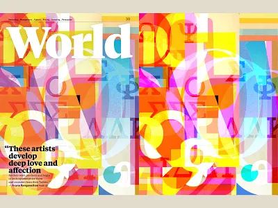 Stanford Business Magazine (Divider Page) branding collage color editorial design editorial illustration ephemera graphic design identity illustration magazine illustration pattern world