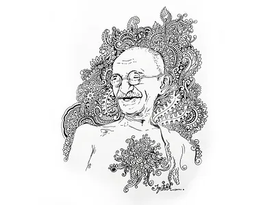 Mahatma Gandhi - Pen sketch ball pen sketch design drawing gandhi gandhiji illustration indian mahatma pen on paper pencil pencil art pencil sketch sketch