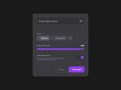 Smart light form 💡 - Protopie form light modal modern protopie prototype smart smart home ui ux
