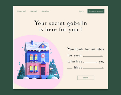 Your gobelin 3d agency branding challenge christmas dailyui design homepage illustration internship landingapge logo tree typography vector