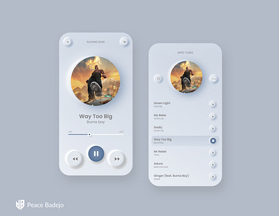 Music Player design gradients neomorphism ui