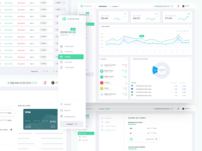 Dashboard Bank - GovBank bank bank card banking branding brazil dashboard dashboard ui design finance graphic green logo portuguese ui