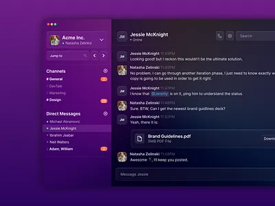 Messaging OS App big sur chat clean email mac messaging messaging app slack ui