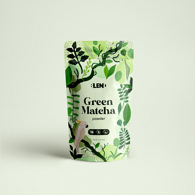 Matcha Superfood powder matcha package design packaging packaging mockup packagingdesign pattern pouch pouch design superfoods