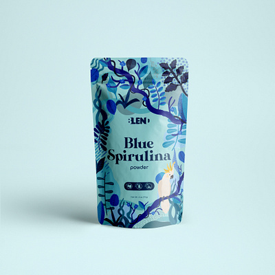 Spirulina Superfood powder package design packaging packaging mockup pattern pouch pouch design spirulina superfoods