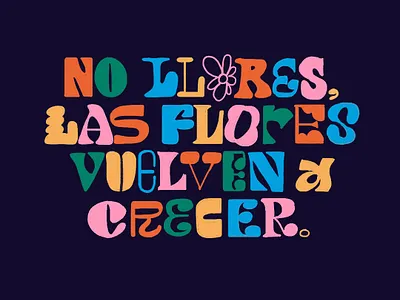 María custom flowers font letters mixture typography