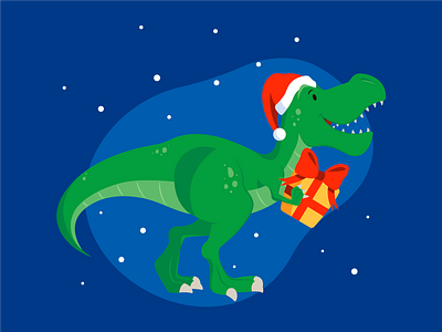 New Year T-Rex character character design christmas christmas illustration christmas night design dinosaur emoji emotion flat green illustration new year tyrannosaurus rex