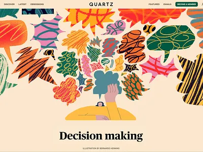 Quartz - Decision making character colors decision editorial illustration globes hands quartz quartz artist textures