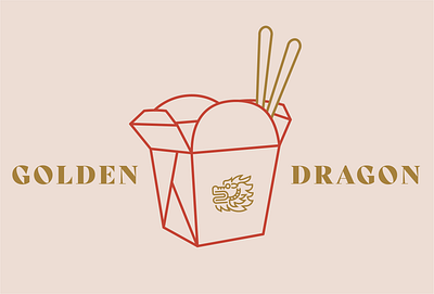 Golden Dragon chinese chinese culture chinese food chinese new year chinese style chopsticks dailyui design dragon food gold golden illustration takeout typography ui user experience user interface ux vector