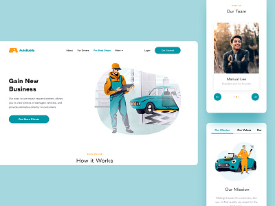 AutoBuddy app art brand clean design inspiration ui uiux ux website