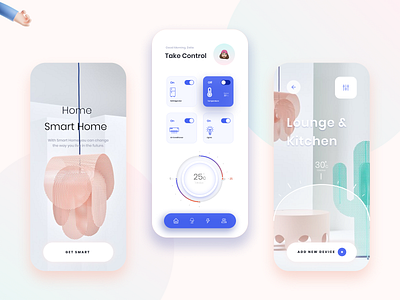 Smart Home App 🧩 3d animation app app design color home control illustrations ios ios app ios app design minimal mobile mobile app mobile ui mobile uiux mobile ux modern design productdesign smart home smarthome ux