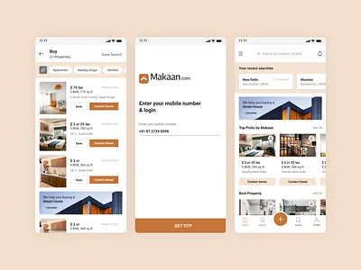 Makaan - Real Estate App app app design brand design design minimal design ofspace real estate real estate branding real estate logo realestate ui ui design ux design
