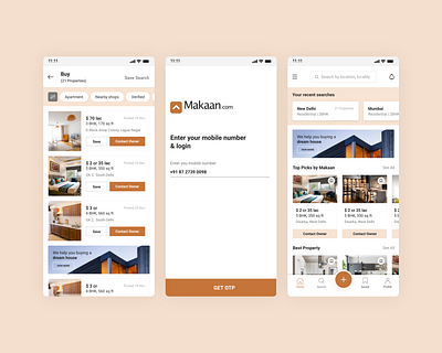 Makaan - Real Estate App app app design brand design design minimal design ofspace real estate real estate branding real estate logo realestate ui ui design ux design