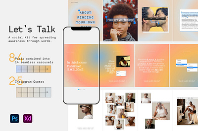 Let’s Talk Instagram Posts & Stories branding design instagram instagram banner instagram post instagram posts instagram stories instagram story instagram story template instagram template minimal modern post posts social media social media pack social media template social media templates stories story