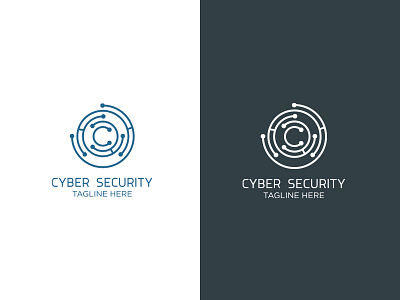 Cyber security logo icon abstract blue business button engineering gears icon illustration internet symbol technology wheel