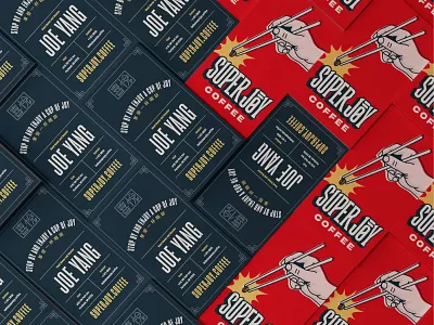 Stacked Super Joy Business Cards brand brand design brand identity branding business businesscard card design headword logo vector