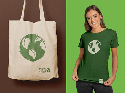 Organic Earth Market - Merchandise brand design branding canvas bag earth grocer grocery store halifax health food illustration market merchandise design nova scotia organic supermarket t shirt